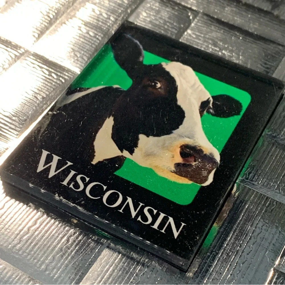 Wisconsin Dairy Cow Farm Souvenir Fridge Toolbox Magnet